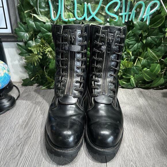 All American Boot MFG Mens 13 D Vibram Combat Station Fire EMS Black Leather main image 8